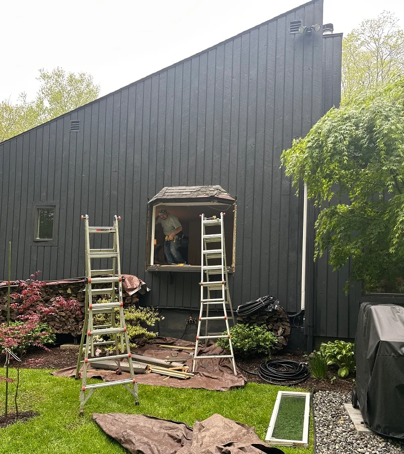 Andersen 100 Series Casement Bay conversion to slider